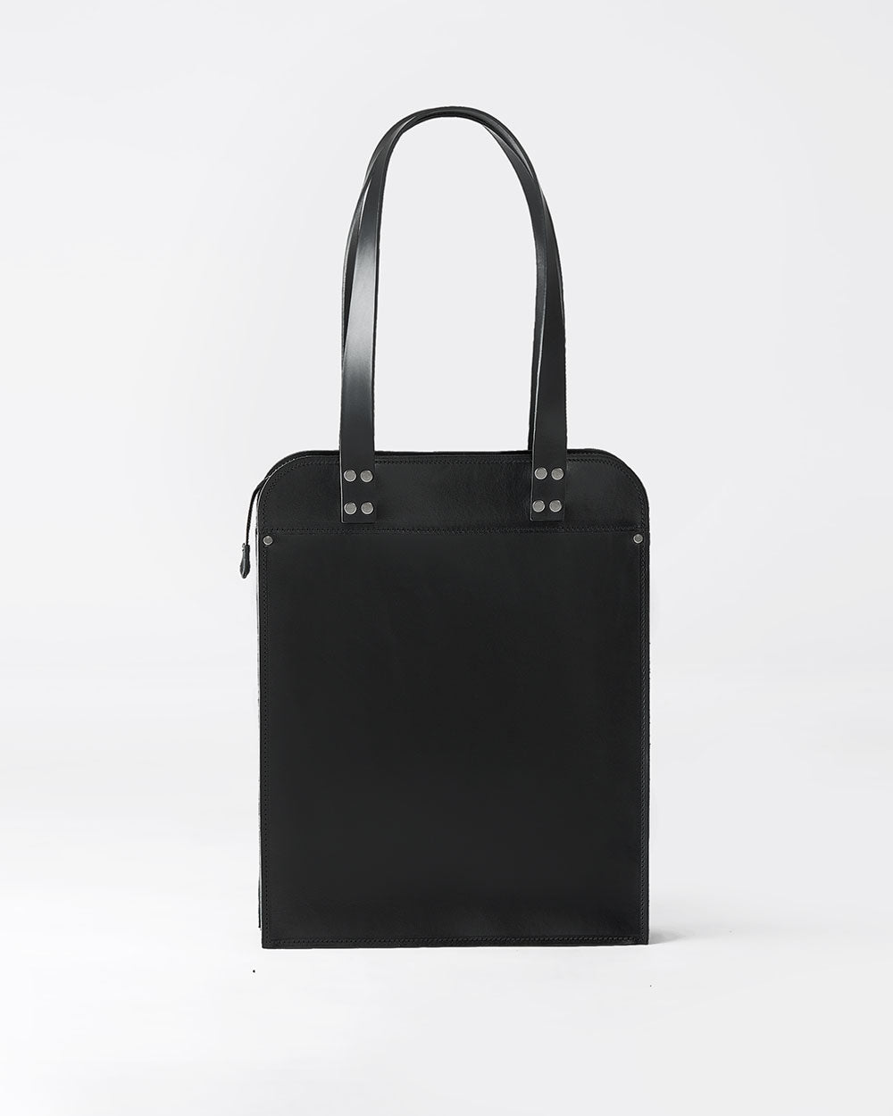 Näver Big Shoulder Bag i Svart läder