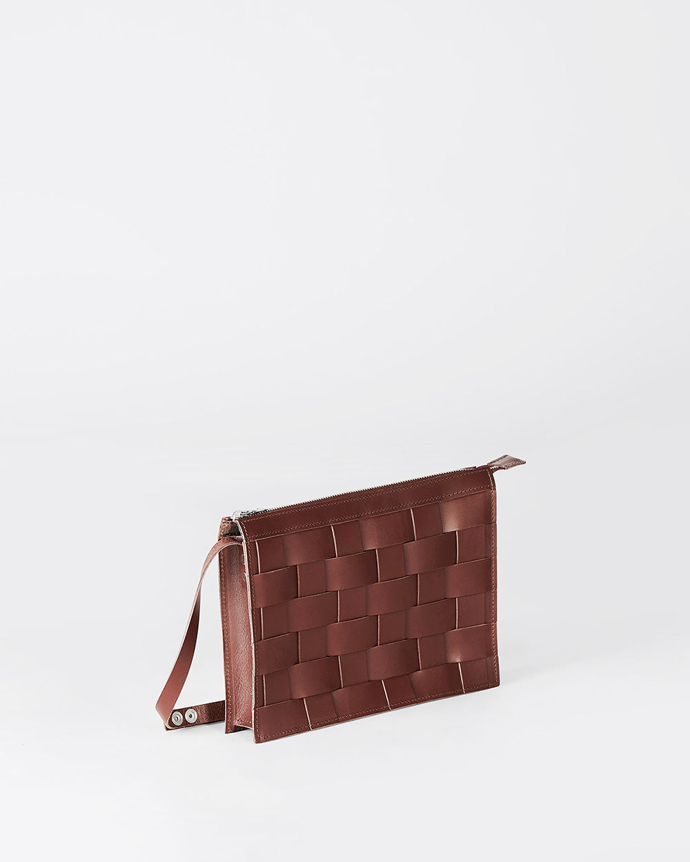 Näver Small Shoulder Bag i Tegelrött Läder "Brick"