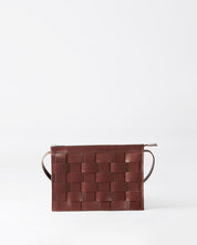 Näver Small Shoulder Bag i Tegelrött Läder "Brick"