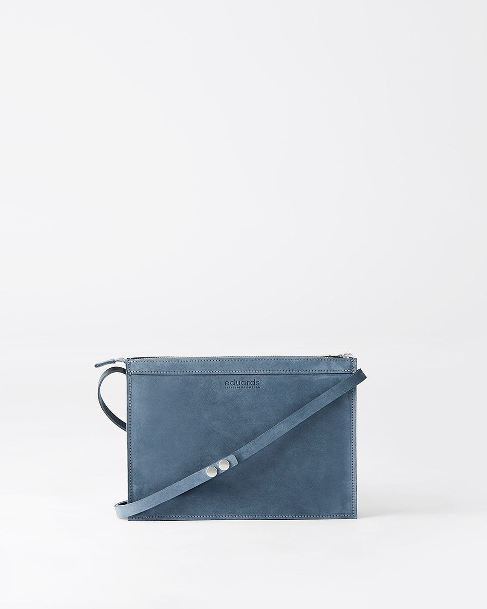 Näver Small Shoulder Bag i Oily Navy Nubuckläder