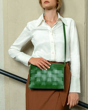 Näver Small Shoulder Bag in Green leather