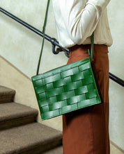 Näver Small Shoulder Bag in Green leather