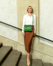 Näver Small Shoulder Bag in Green leather