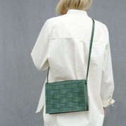 Näver Small Shoulder Bag in Green leather