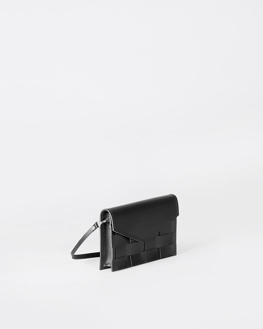 Näver Mini Shoulder Bag in Black leather