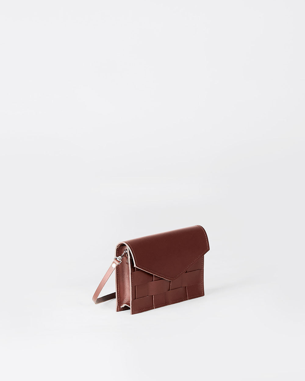 Näver Mini Shoulder Bag i Tegelrött läder "Brick"