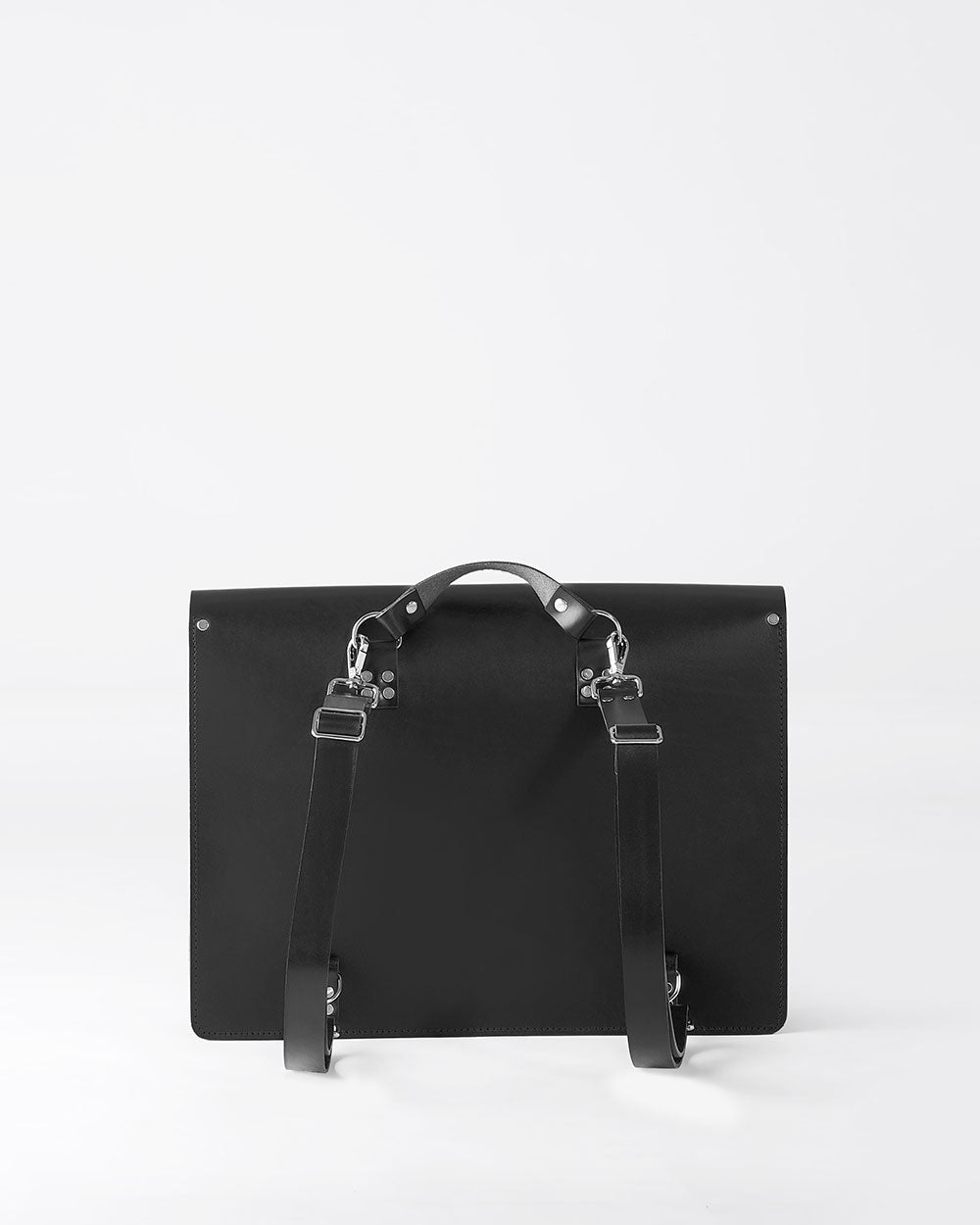 Näver Backpack / Shoulder Bag in Black leather