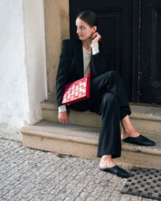 Näver Small Shoulder Bag In Red leather