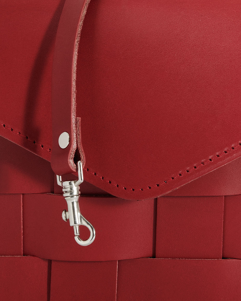 Näver Mini Shoulder Bag in Red leather