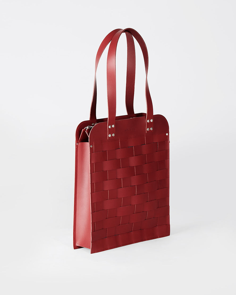 Näver Big Shoulder Bag in Red leather