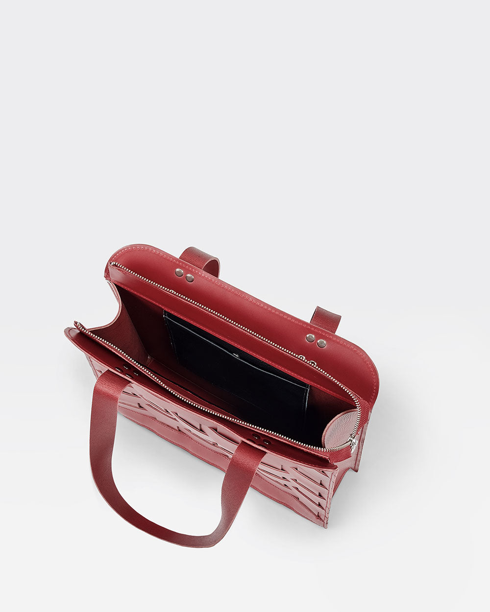 Näver Big Shoulder Bag in Red leather