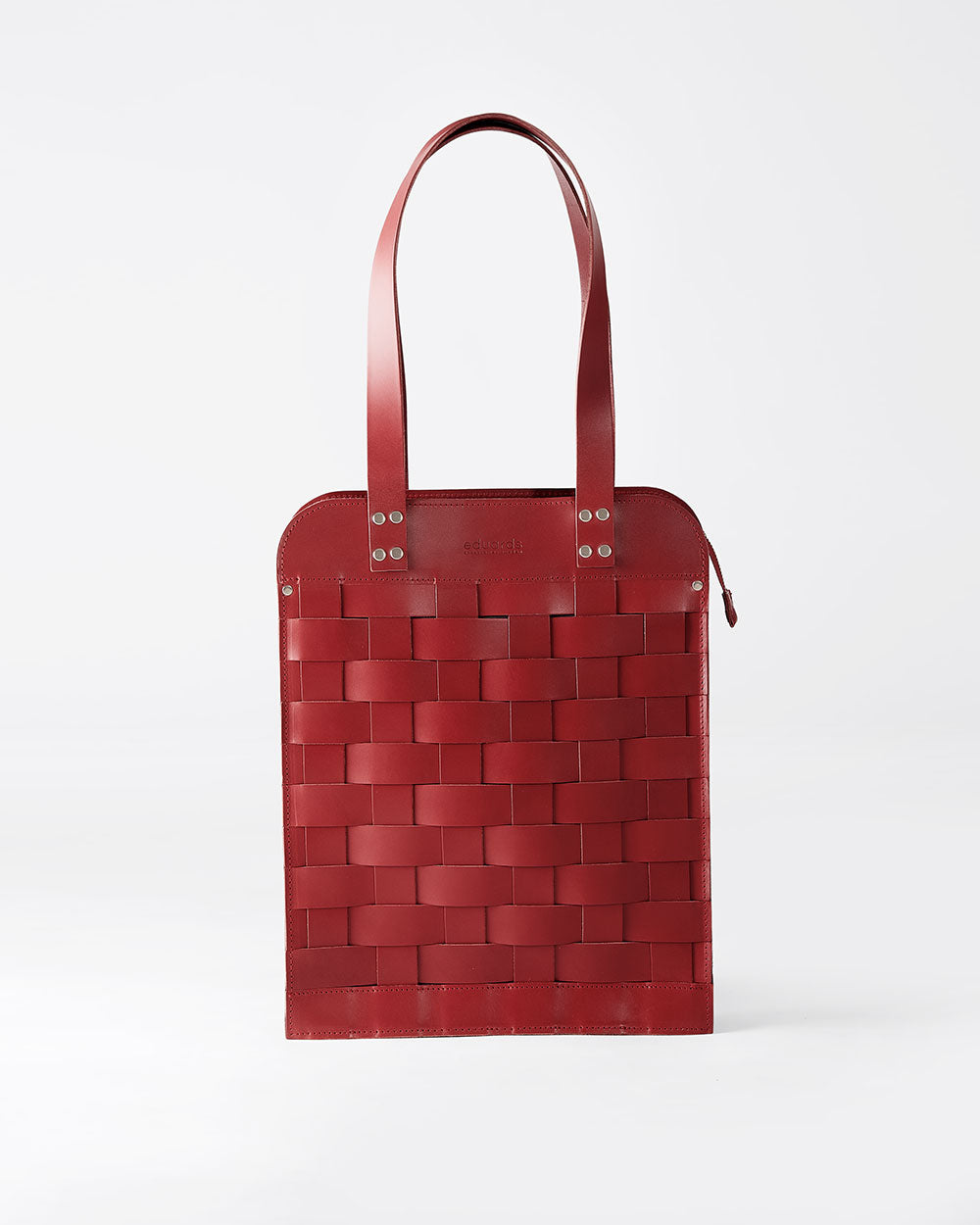 Näver Big Shoulder Bag in Red leather