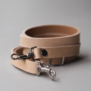 Mini Shoulder Strap in Natural leather