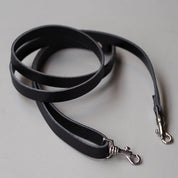 Mini Shoulder Strap in Black leather