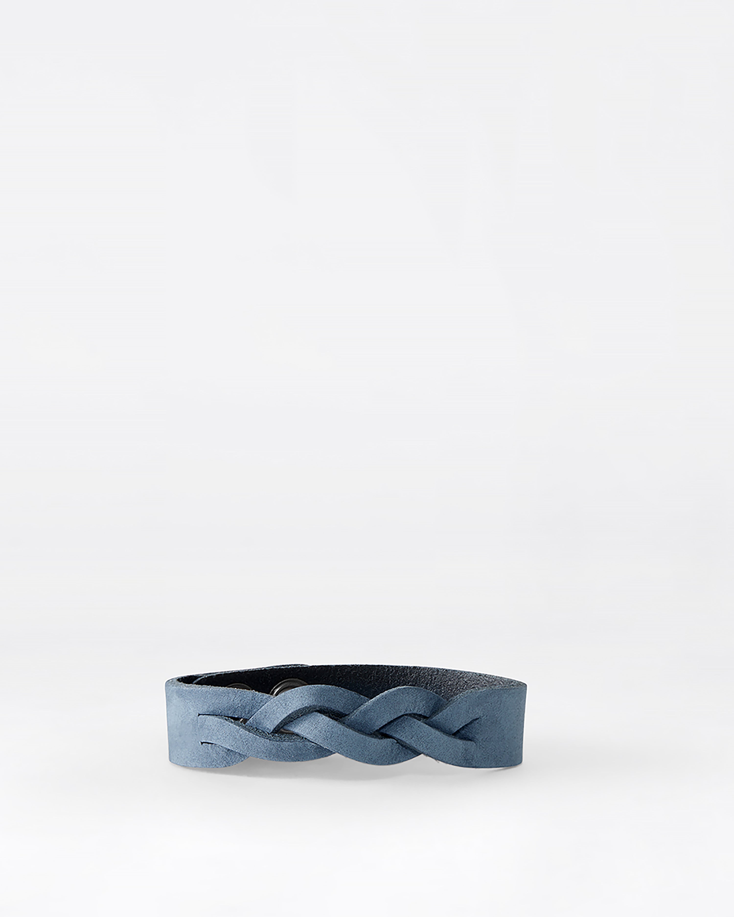 Braid Bracelet i Oily Navy Nubuckläder