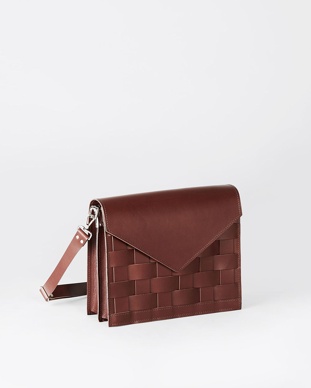 Näver Duo Shoulder Bag i Tegelrött läder "Brick"