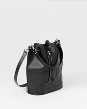 Näver Bucket Bag i Svart läder