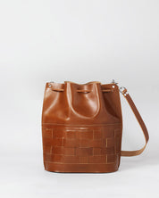 Näver Bucket Bag in Cognac leather