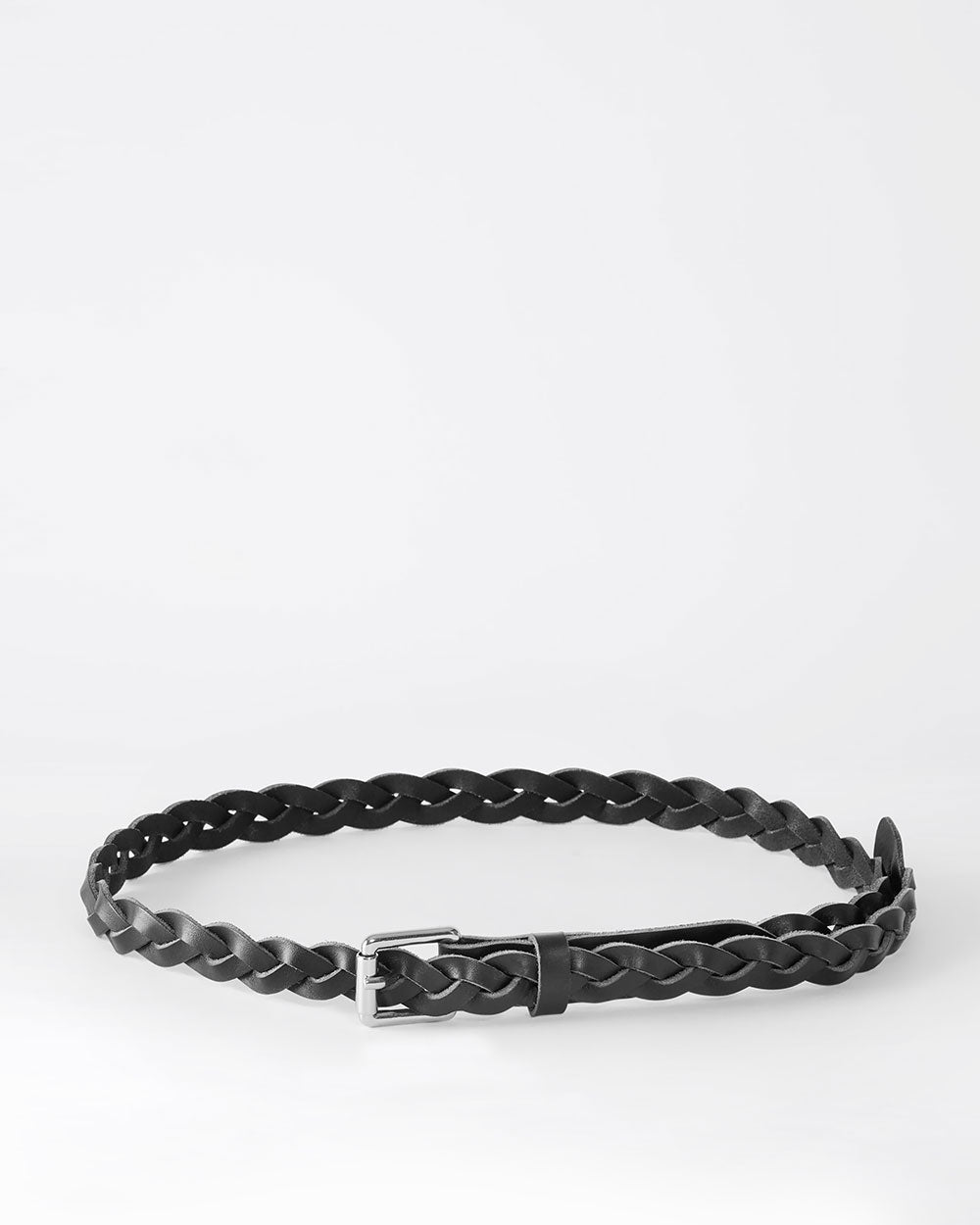 Braid Belt Long i Svart läder