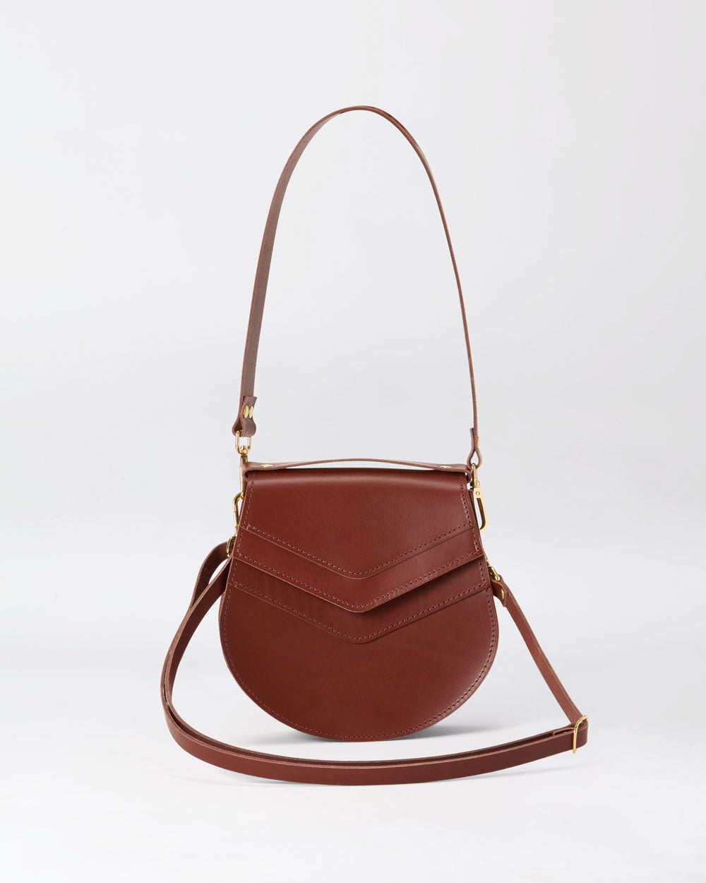 Skiffer Arc Shoulder Bag in Brick leather