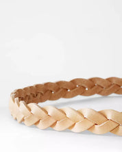 Gift Set Braid Belt Long & Braid Bracelet i Naturläder