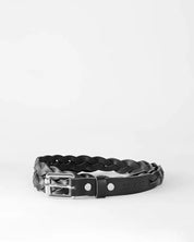 Gift Set Braid Belt Short & Braid Bracelet i Svart läder