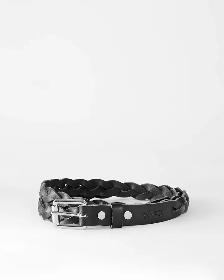 Gift Set Braid Belt Short & Braid Bracelet i Svart läder