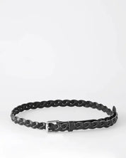 Gift Set Braid Belt Short & Braid Bracelet i Svart läder