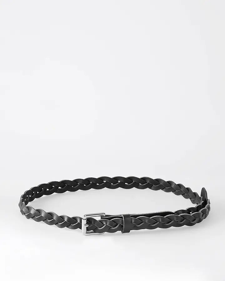Gift Set Braid Belt Short & Braid Bracelet i Svart läder