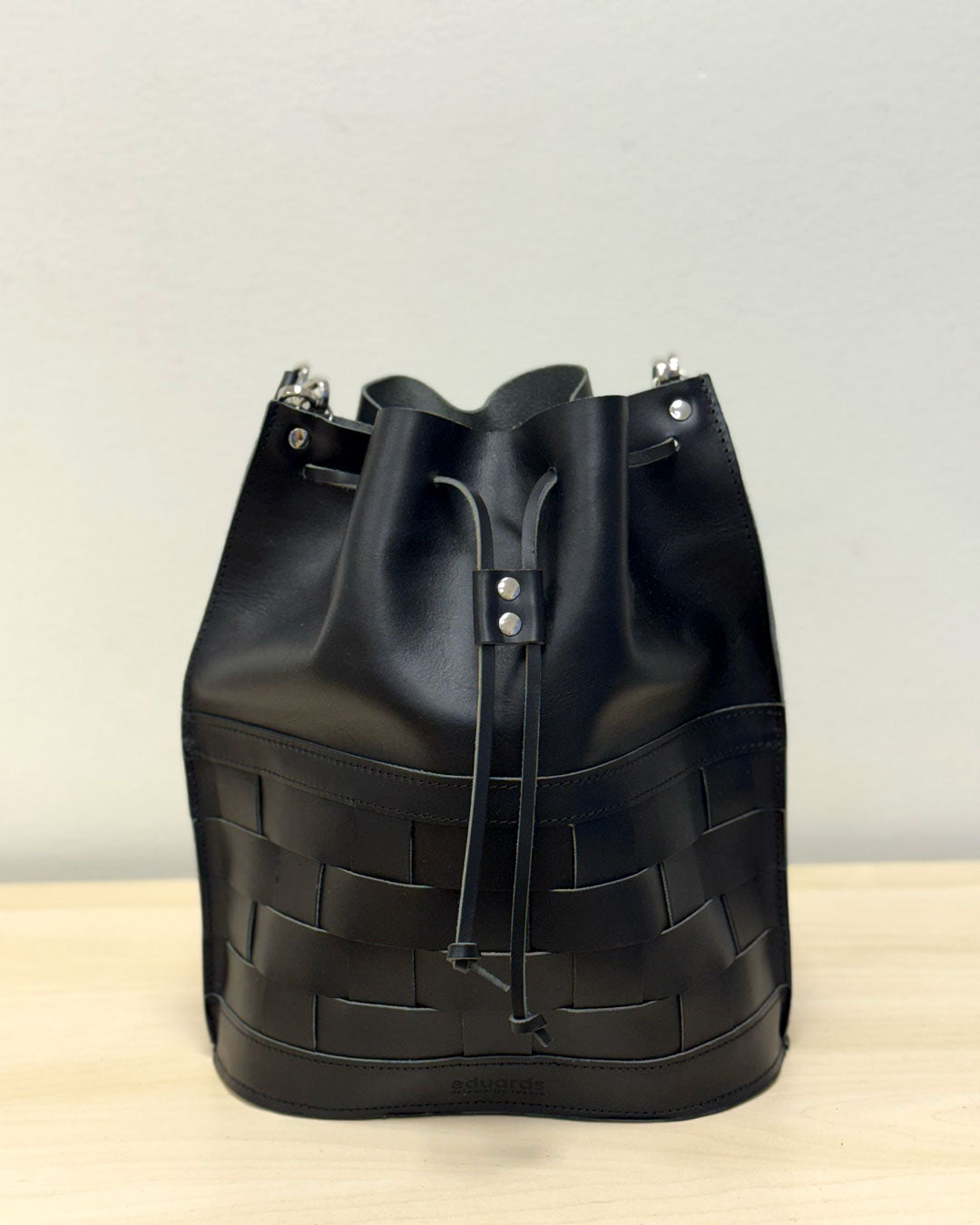 MARKET BUBL1 // NÄVER BUCKET BAG IN BLACK LEATHER