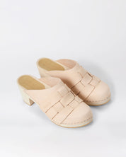 Näver Clog High in Naturleder