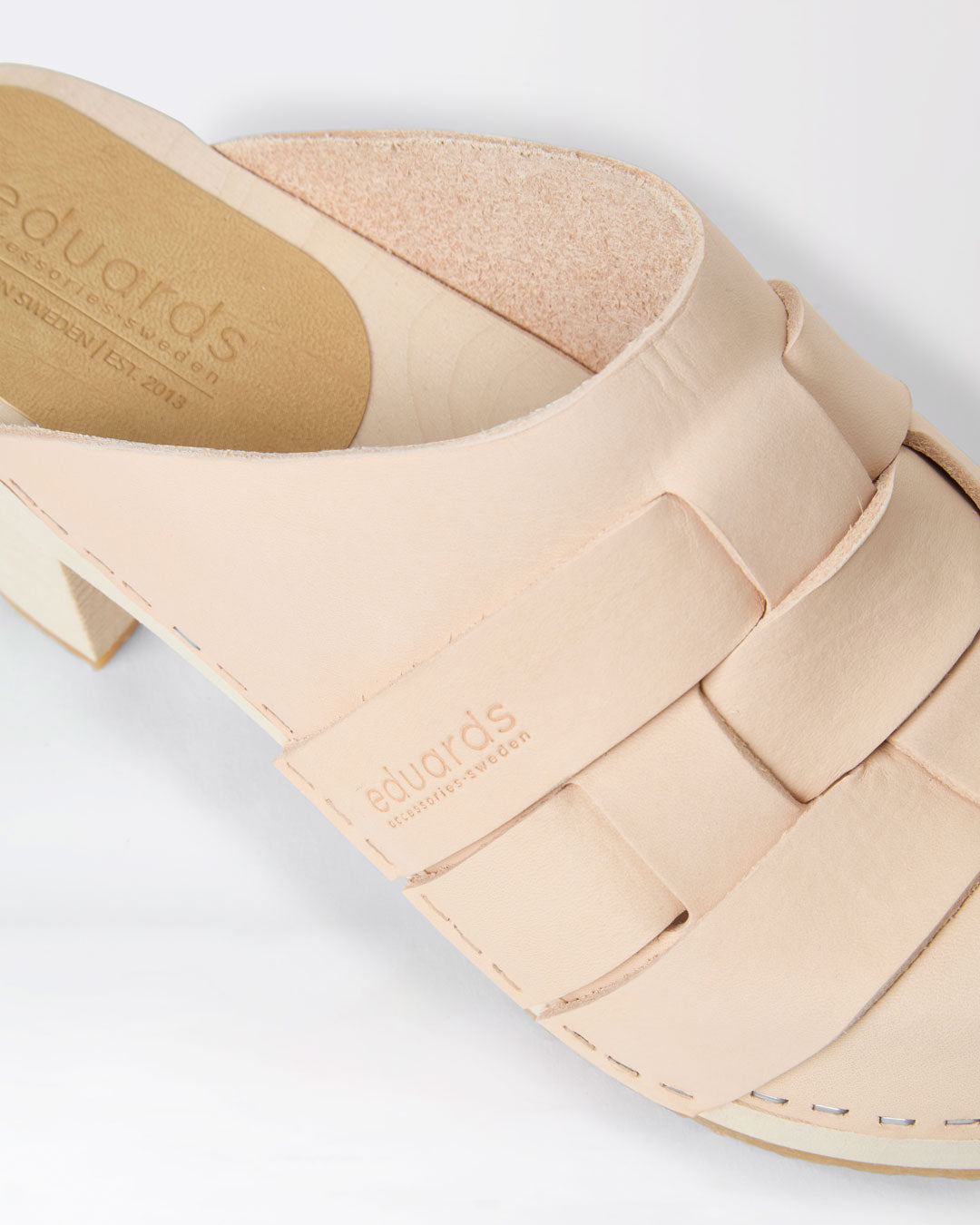Näver Clog High in Naturleder