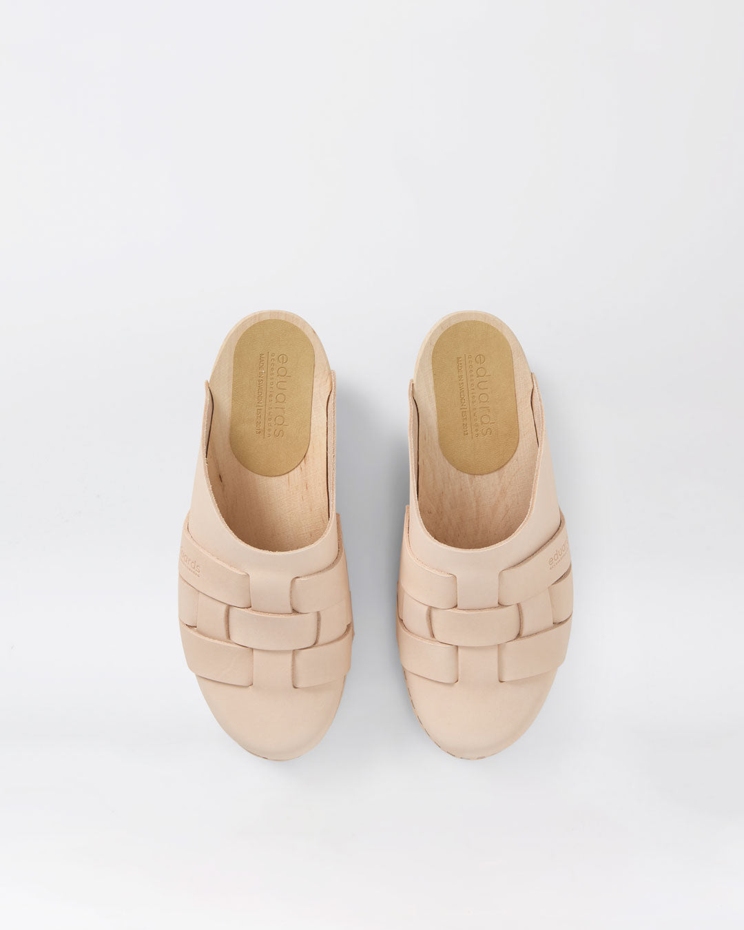 Näver Clog Low in Natural Leather