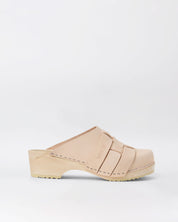 Näver Clog Low in Natural Leather