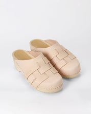 Näver Clog Low in Natural Leather