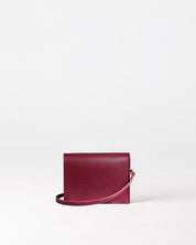 Näver Mini Schultertasche in Berry Leder