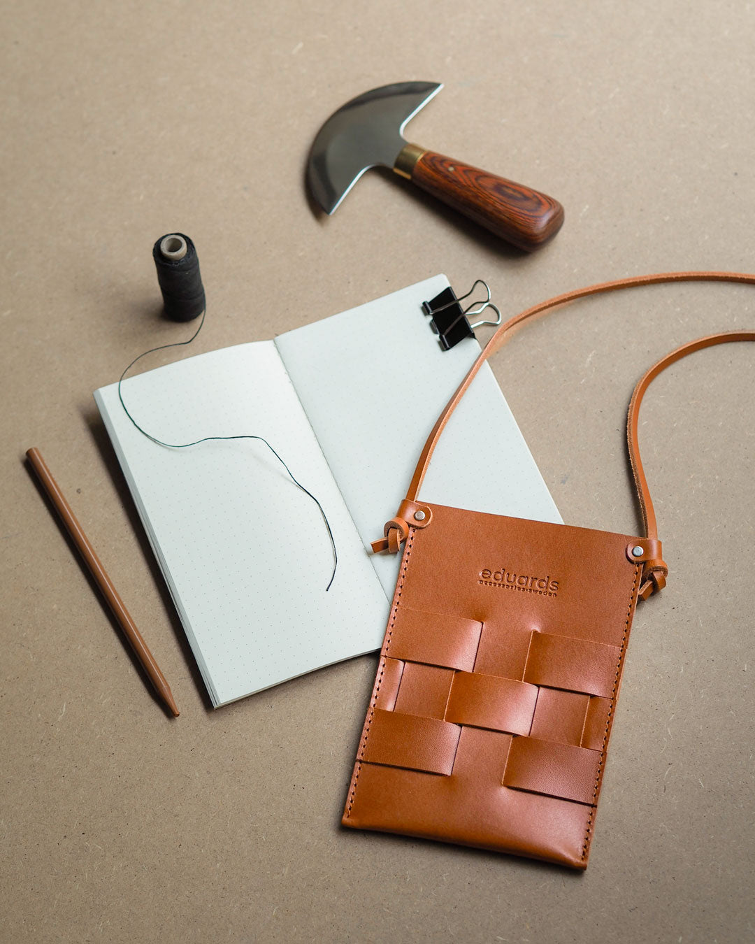 Näver Pocket Bag In Cognac leather