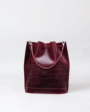 Näver Bucket Bag i Bordeaux läder - Limited Edition