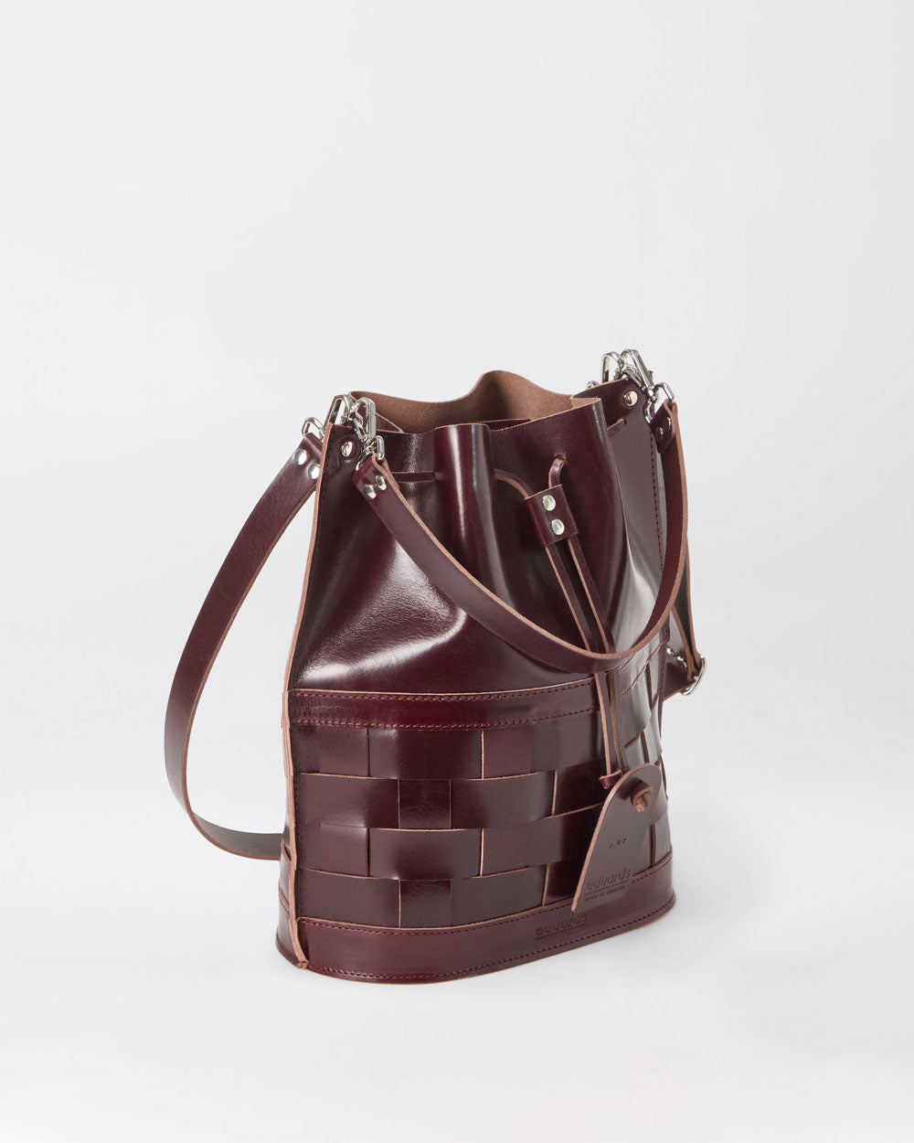 Näver Bucket Bag in Burgundy leather - Limited Edition
