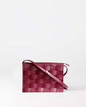 Näver Small Schultertasche in Berry Leder