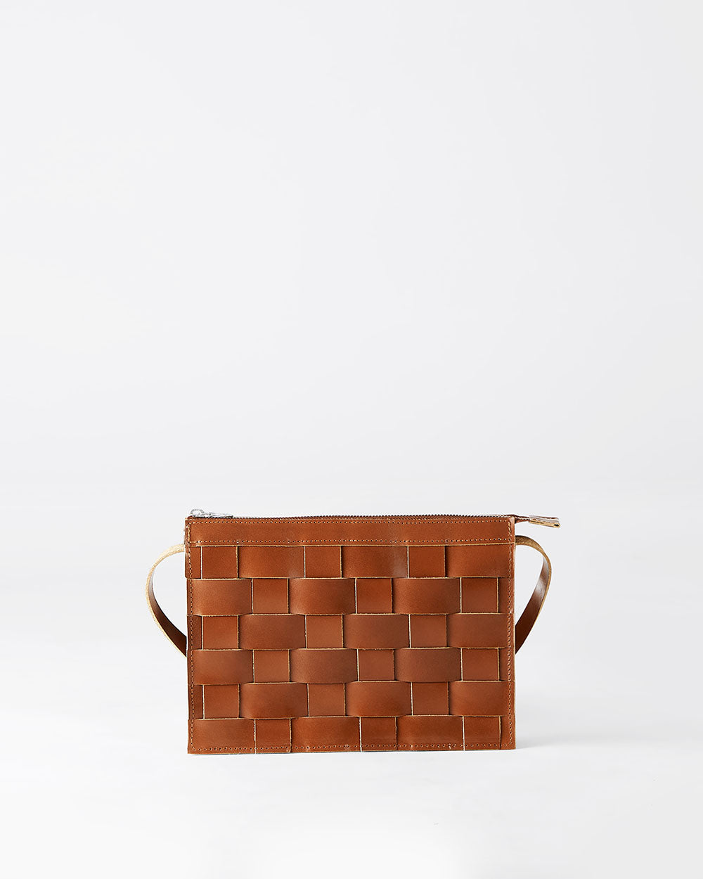 Näver Small Shoulder Bag i Konjaksfärgat läder 