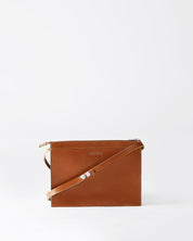 Näver Small Shoulder Bag i Konjaksfärgat läder 